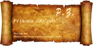 Prikopa Zénó névjegykártya